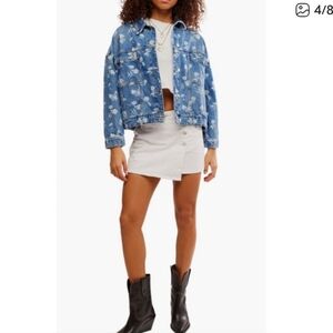 We The Free Opal Floral Swing Denim Sz M